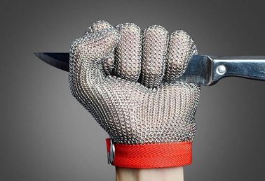 SS304 Stainless Steel Butcher Gloves Cut Resistant , Chainmail Gloves Food Grade