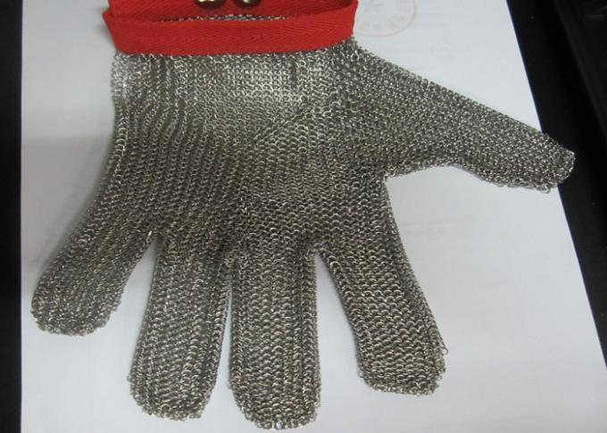 Gants rouges d'acier inoxydable de taille de M pour couper, gants de cotte de maille antiusure
